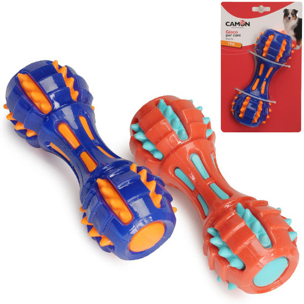 Camon Manubrio Bicolore con Punte in Tpr Gioco per Cani 18 cm