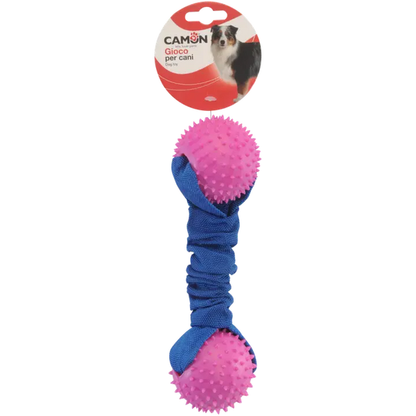 Camon Gioco per cani - manubrio con due palline in TPR con punte ca. 20 cm