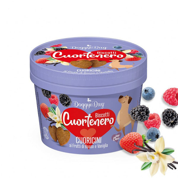 Cuortenero Low Grain Heart Cookies with Berries and Vanilla