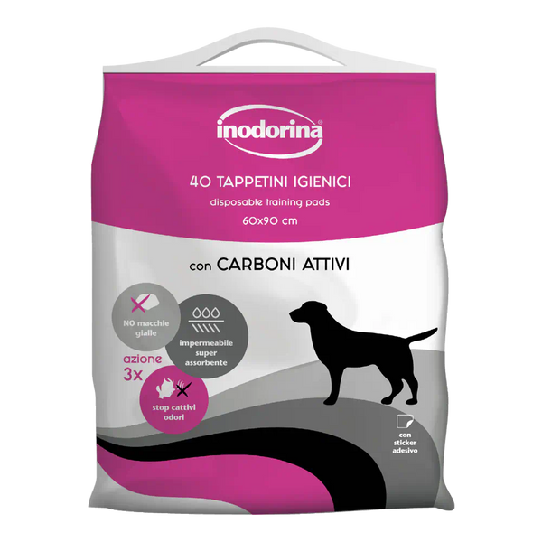 INODORINA TAPPETINI TRAINING CARBONI ATTIVI 40PZ 60X90