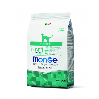 Monge - Natural Superpremium Hairball Ricco di Pollo 400GR