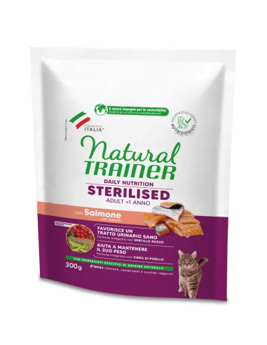 Trainer Natural Adult Sterilised con Salmone e Fibra di Pisello