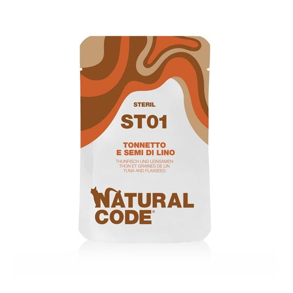 Natural Code ST01 Tonnetto e Semi di Lino Gatti Sterilizzati 70gr