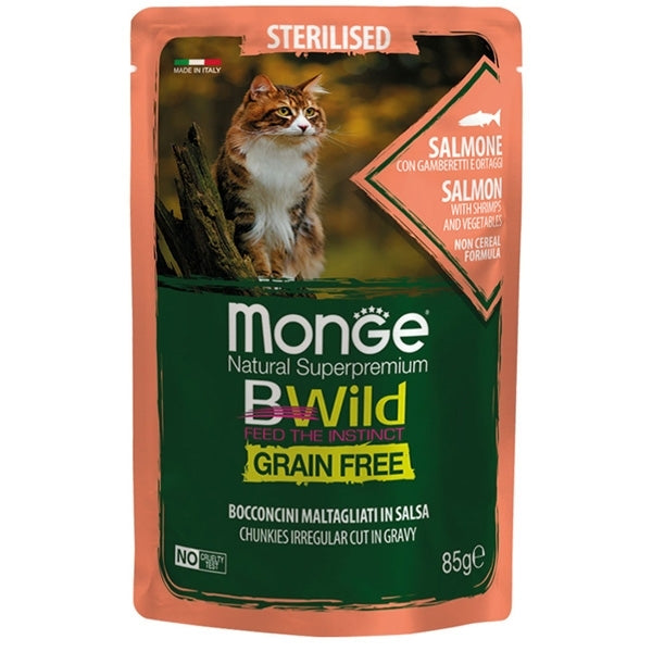 BWild Grain Free Malted Chunks in Salmon Sauce with Shrimp and Vegetables – Sterilized