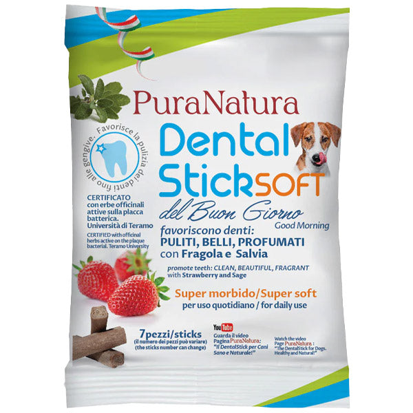 Dental Stick Per Cane Buongiorno Con Fragola E Salvia Officinalis