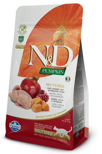 Farmina Natural & Delicious Grain Free Neutered Adult con Quaglia, Zucca e Melograno 300GR