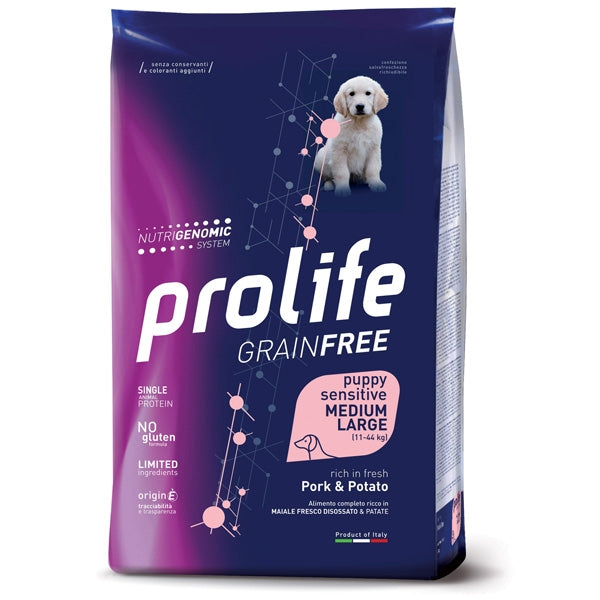 Prolife Dog Sensitive Puppy M/L Maiale E Patate