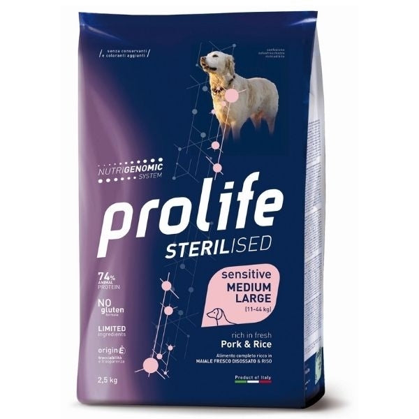 Sterilized Sensitive Adult Medium/Large Pork & Rice