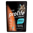 PROLIFE CAT WET DUAL FRESH CHICKEN & HERRING BUS 85GR