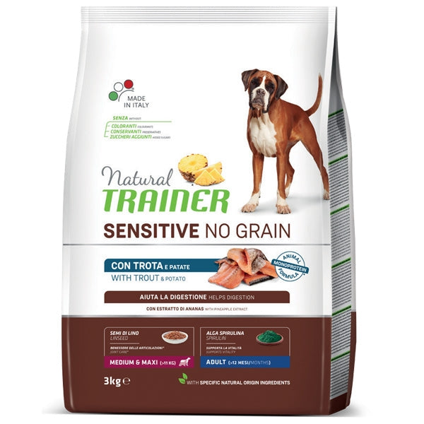 Natural Sensitive No Grain Medium & Maxi Adult with Trout and Whole Grains