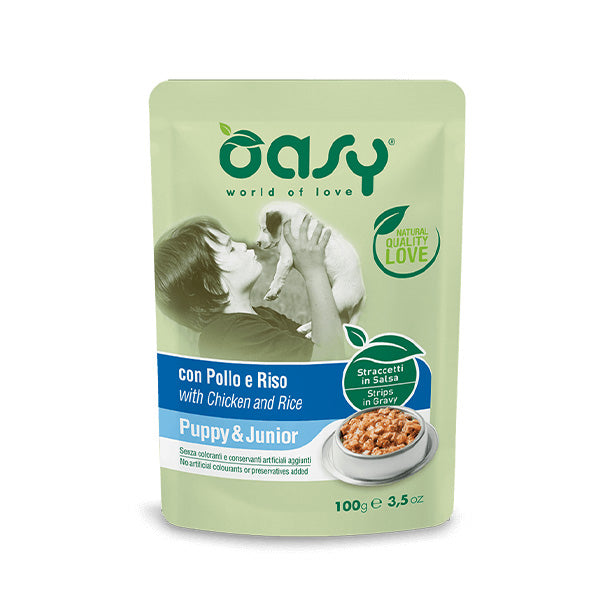 Oasy Straccetti in Salsa Puppy con Pollo e Riso 100gr