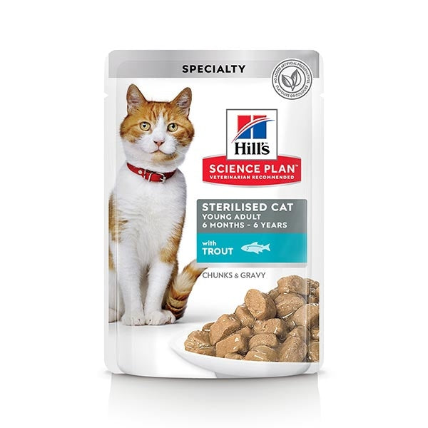 Science Plan Young Adult Sterilised Cat con Trota