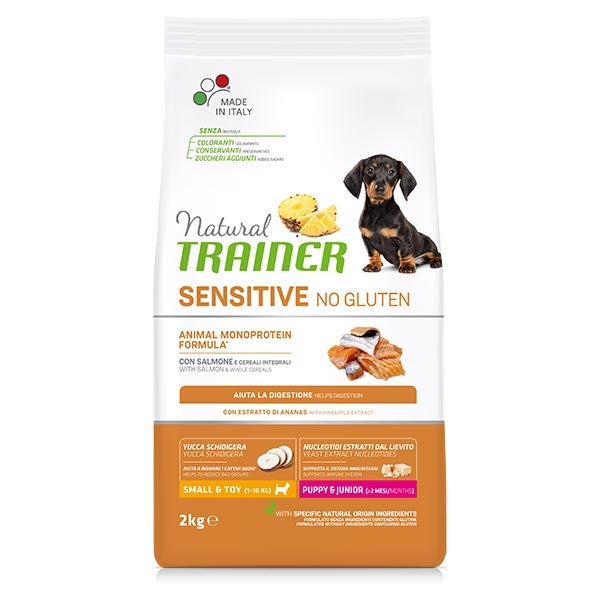Natural Sensitive No Gluten Small & Toy Puppy & Junior con Salmone