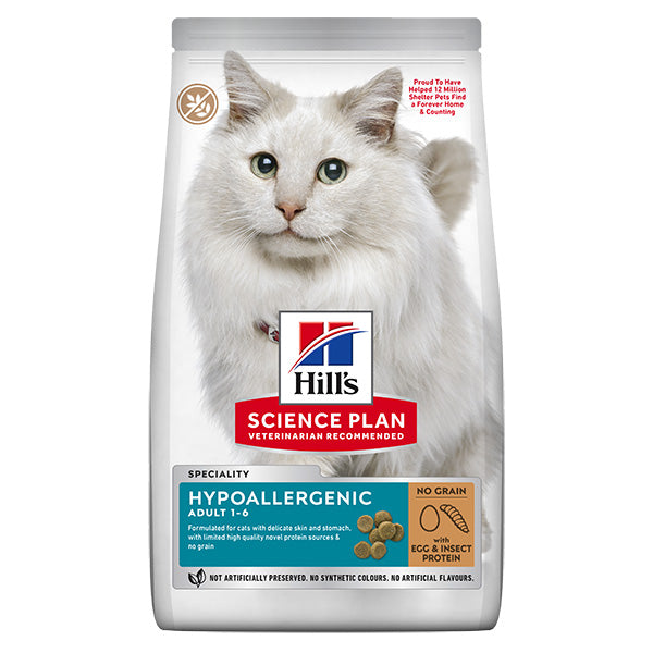 Hill's Science Plan Cat Adult Hypoallergenic Con Uovo e Insetti 1.5kg