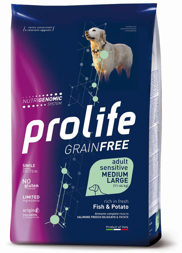 Prolife Dog Grain Free M/l Pesce E Patate Sensitive 10kg