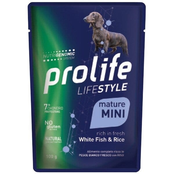Prolife Dog Lifestyle Mini Mature Pesce Bianco E Riso Busta 100gr