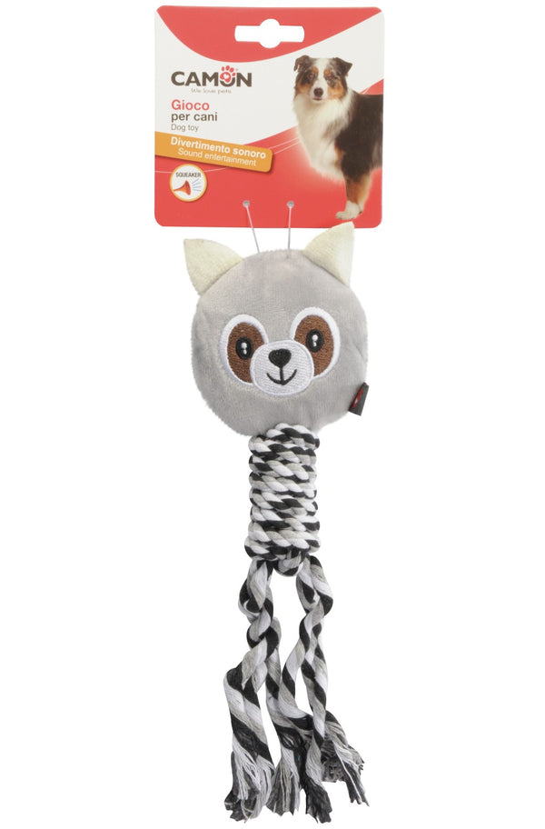 Camon Gioco per cani - animaletti in poliestere e corda con squeaker 30 cm