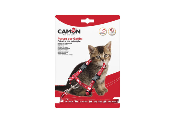 Camon CAM PETTORINA + GUINZAGLIO DG050/A 8X1200MM  PER GATTINI IN NYLON