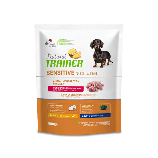 NATURAL TRAINER SENSITIVE CONIGLIO NO GLUTEN SMALL TOY 800 GR